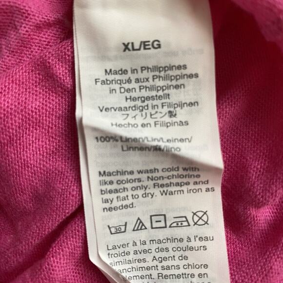 J.Crew Womens 100% Linen Tee Shirt Stretch Short Sleeve Sz XL Candy Pink NWT - Picture 6 of 11